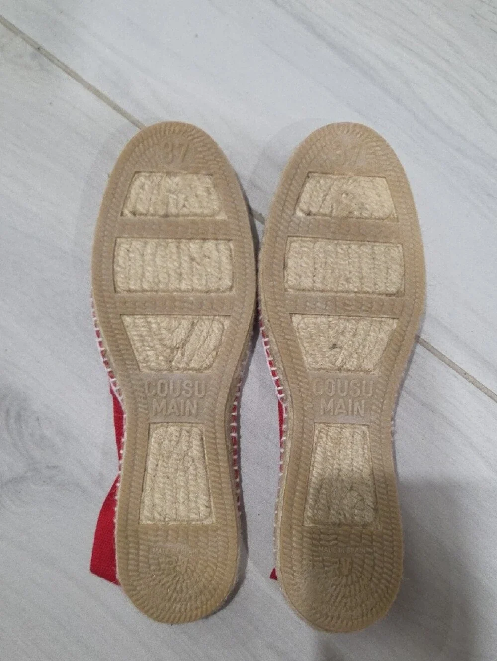 Casual Red Canvas Espadrille Flats - Women's Slip-On